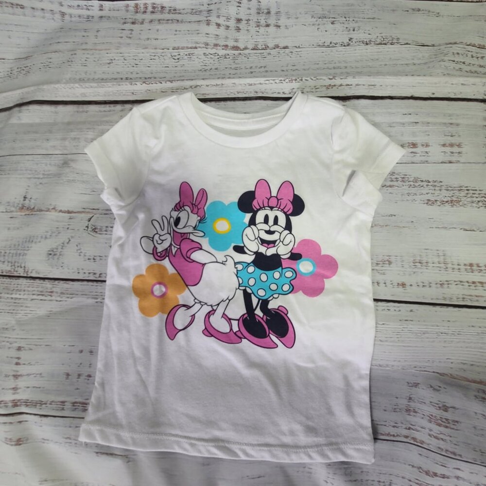 Disney Minnie Mouse & Daisy Duck T-Shirt - White - 4T - NEW MISSING TAG